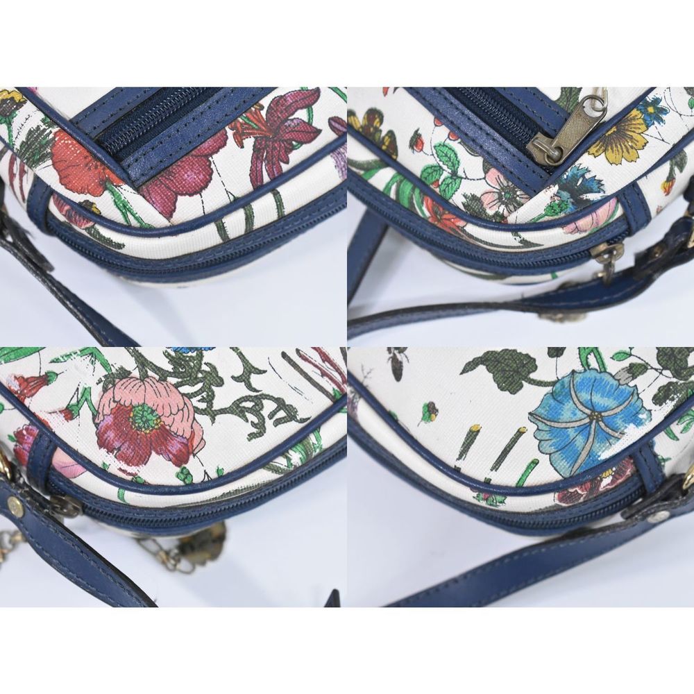 Gucci Multicolor Flora White Bag Navy Shoulder - Picture 6 of 9
